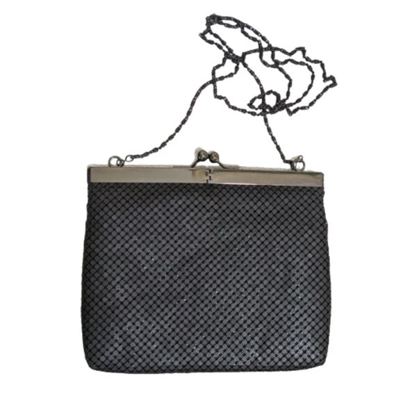 WARREN REED Black Mesh Evening Bag/Crossbody - Picture 1 of 7